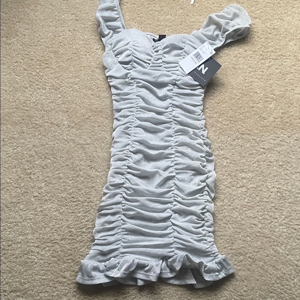 I.N. San Francisco Shimmering Silver Mini Dress